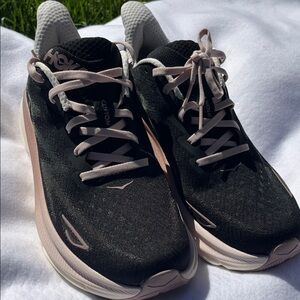 Hoka Women's Black and Light Pink Athletic Shoes